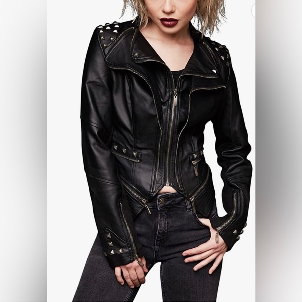 NWT-VEGAN LEATHER JACKET